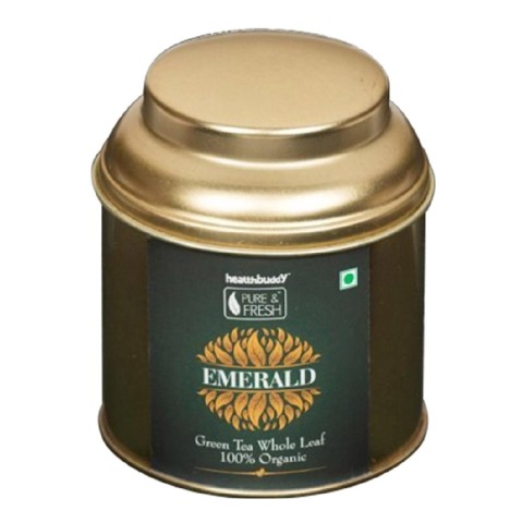 Healthbuddy Emerald Organic Whole Leaf Green Tea, 25 g Unflavoured Healthbuddy Emerald Organic Whole Leaf Green Tea, 25 g Unflavoured