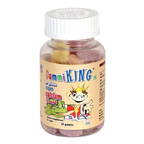 Gummi King Calcium Plus Vitamin D,  30 gummies  Multi Flavour 