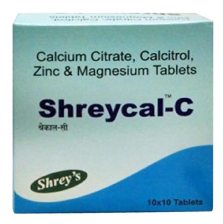 Shrey's Shreycal-C (Calcium), Unflavoured 100 tablet(s)