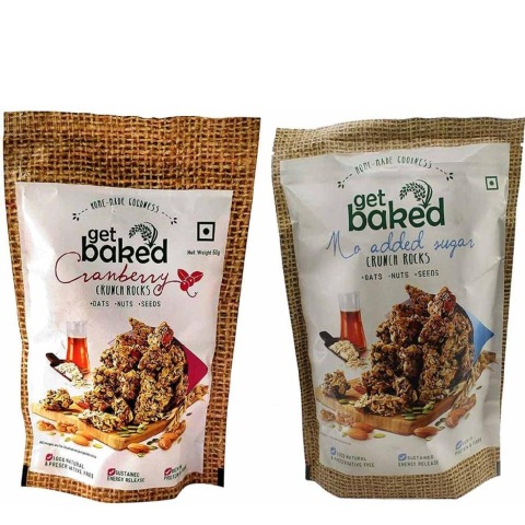 Get Baked Crunch Rocks Combo of 2,  Cranberry & No Added Sugar  0.1 kg 