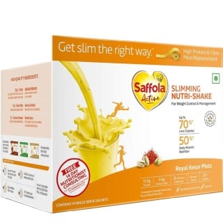 Saffola Active Slimming Nutri-Shake, 14 sachets/pack Royal Kesar Pista