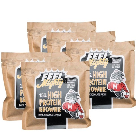 Feel Mighty High Protein Brownie Pack of 5 (15g Protein),  5 Piece(s)/Pack  Dark Chocolate Fudge 