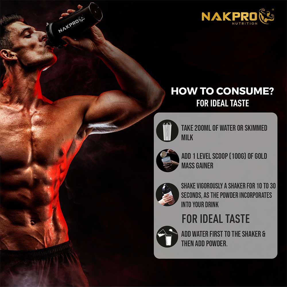 6 - Nakpro Gold Mass Gainer,  2.2 lb  Mango (Pack of 3) 