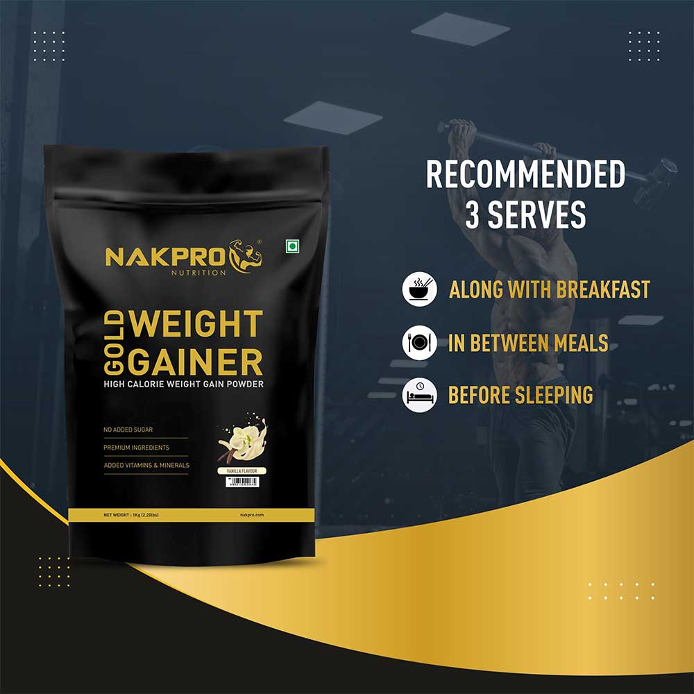 5 - Nakpro Gold Weight Gainer,  2.2 lb  Vanilla (Pack of 2) 