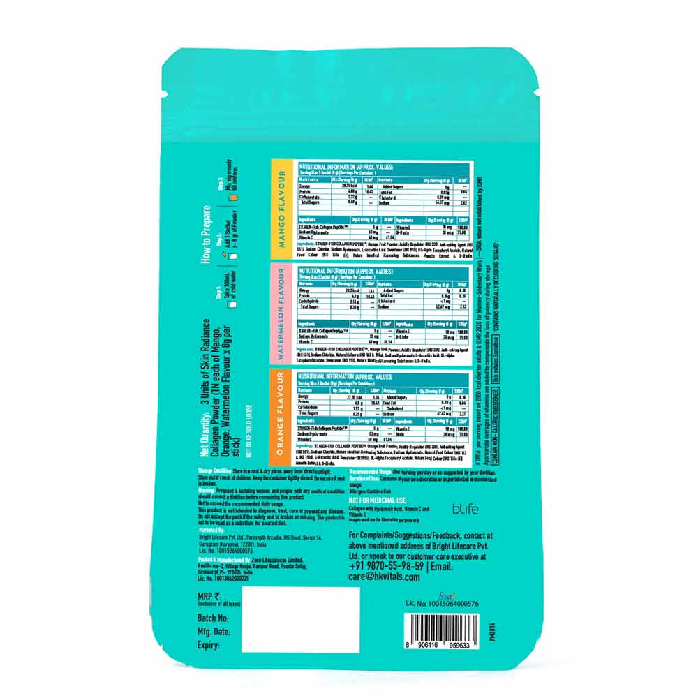 8 - HK Vitals Skin Radiance Collagen by HealthKart,  3 Piece(s)/Pack  Multi Flavour
