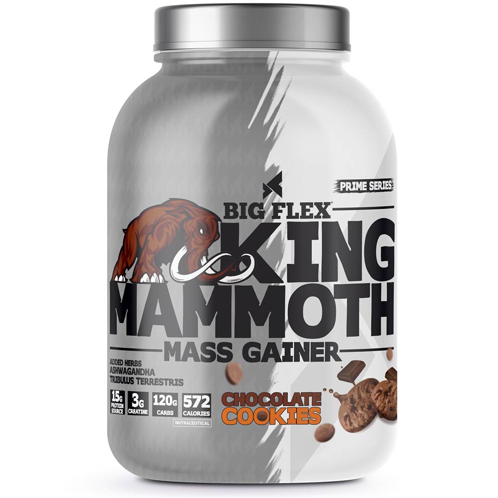 1 - Big Flex King Mammoth Mass Gainer,  6.6 lb  Chocolate Cookies 