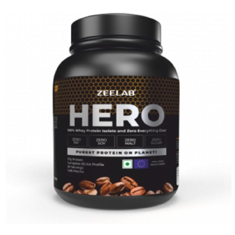 Zeelab HERO 100% Whey Protein Isolate,  2.2 lb  Cafe Mocha 