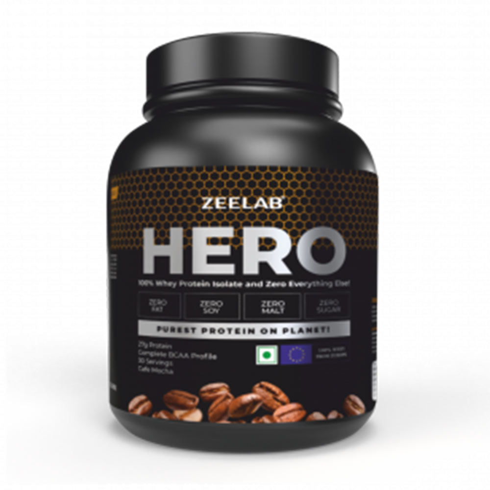 Zeelab HERO 100% Whey Protein Isolate,  2.2 lb  Cafe Mocha 