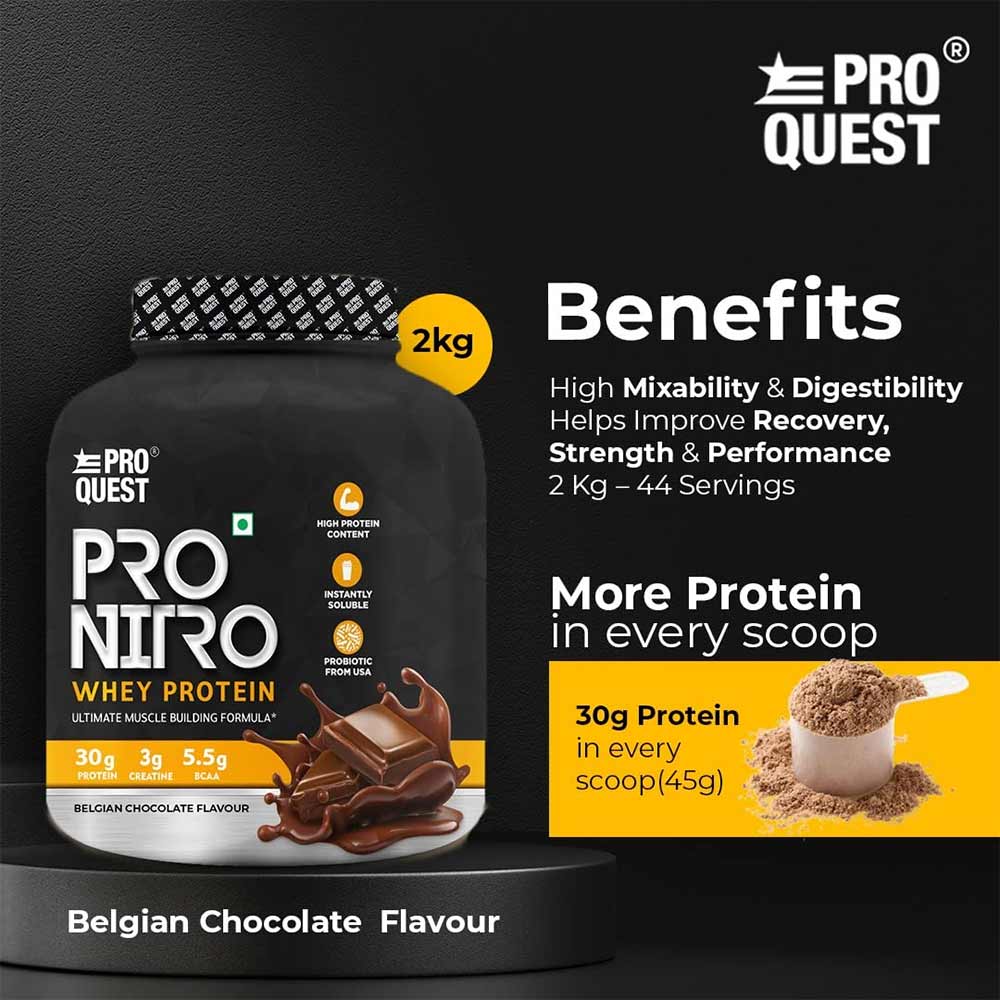 2 - Proquest Pro Nitro Whey Protein,  4.4 lb  Belgian Chocolate 