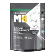 MuscleBlaze Biozyme Performance Whey Protein Powder- 2.2 lb Refill Pack Rich Chocolate