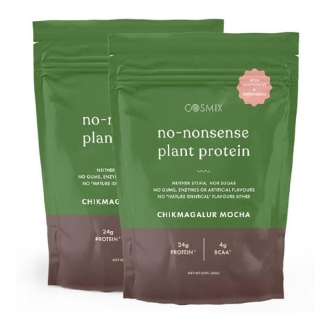 1 - Cosmix No-Nonsense Plant Protein,  1.1 lb  Chikmagalur Mocha (Pack of 2) 