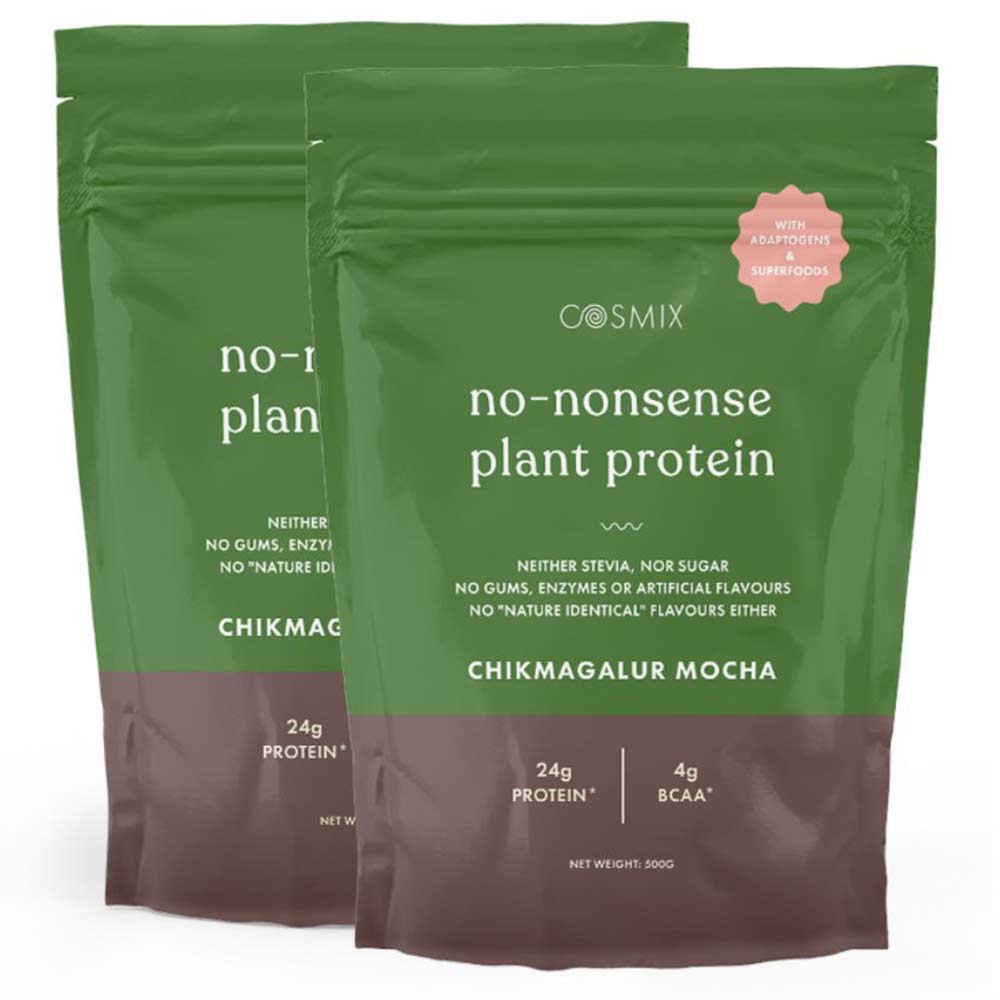 1 - Cosmix No-Nonsense Plant Protein,  1.1 lb  Chikmagalur Mocha (Pack of 2) 