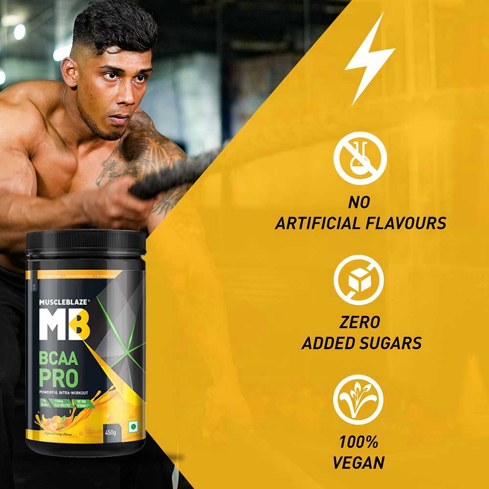 6 - MuscleBlaze BCAA Pro OP,  0.99 lb  30 Servings  Natural Orange 