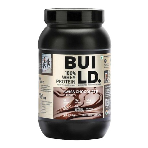 1 - Build 100% Whey Protein,  2.2 lb  Swiss Chocolate 