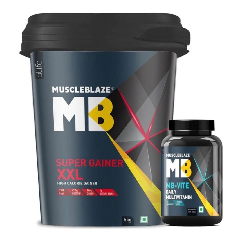 MuscleBlaze MB-VITE Multivitamin 120 tablet(s) Unflavoured & Super Gainer XXL Combo