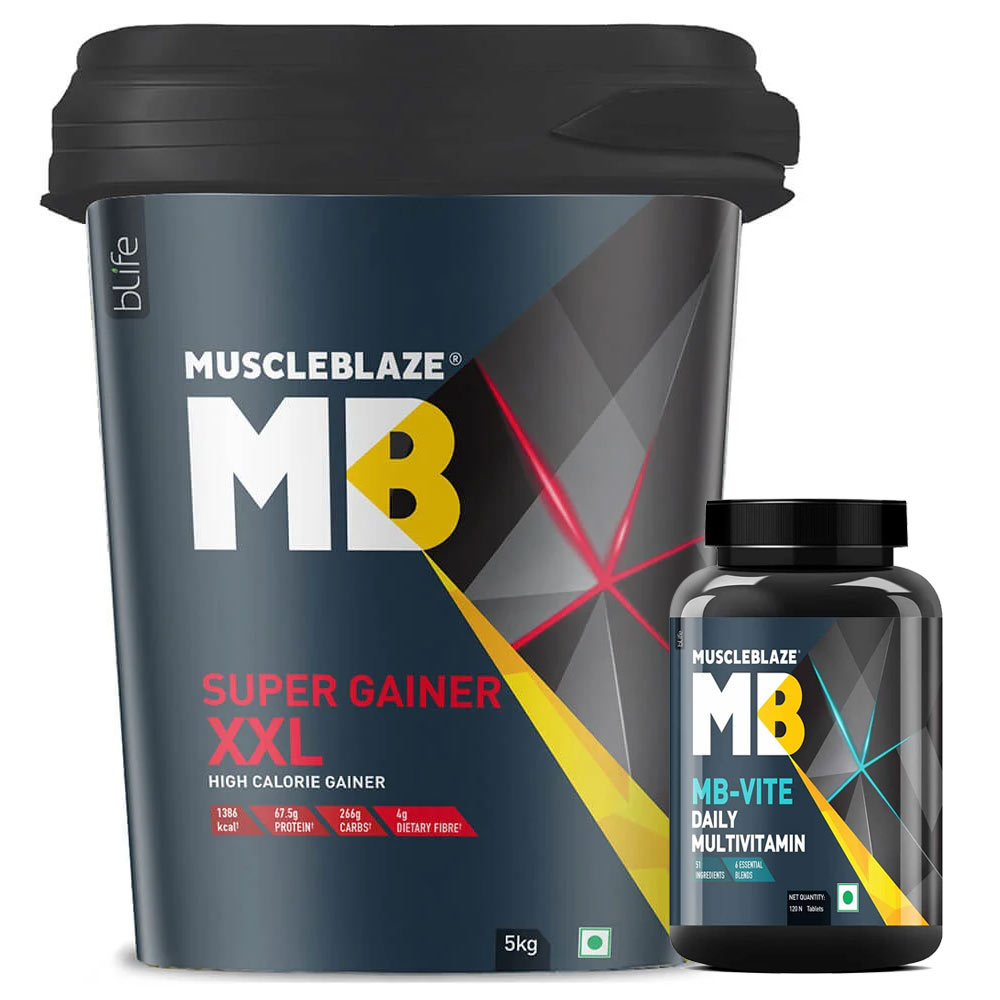 MuscleBlaze MB-VITE Multivitamin 120 tablet(s) Unflavoured & Super Gainer XXL Combo