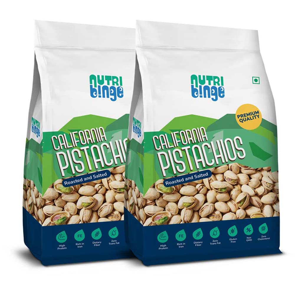 1 - Nutri Binge California Pistachios,  500 g  Unflavoured (Pack of 2) 