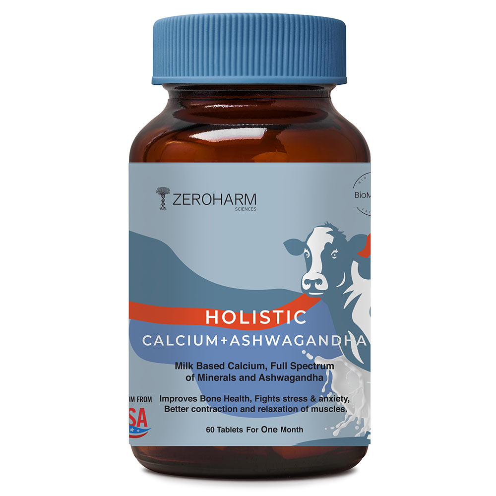 1 - Zeroharm Holistic Calcium + Ashwagandha,  Unflavoured  60 tablet(s) 