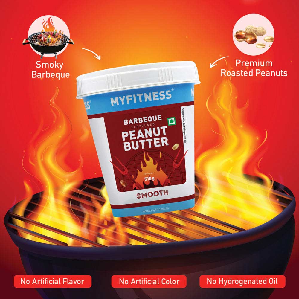 4 - Myfitness Barbeque Peanut Butter,  510 g  Smooth 