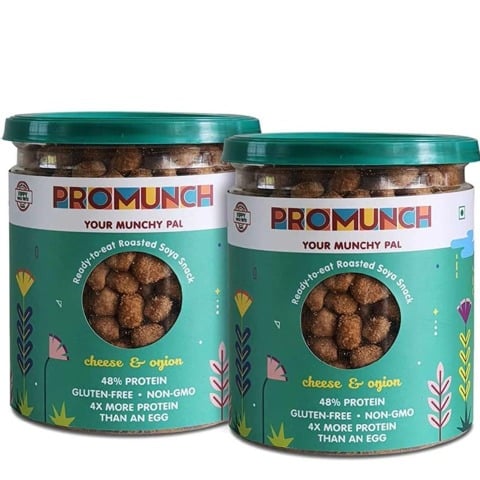 1 - Promunch Roasted Soya Snack, Cheese & Onion Pack of 2 150 g