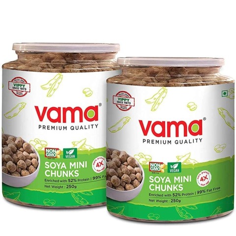 1 - Vama Soya Mini Chunks,  Enriched with Protein & Fibre Pack of 2  250 g 
