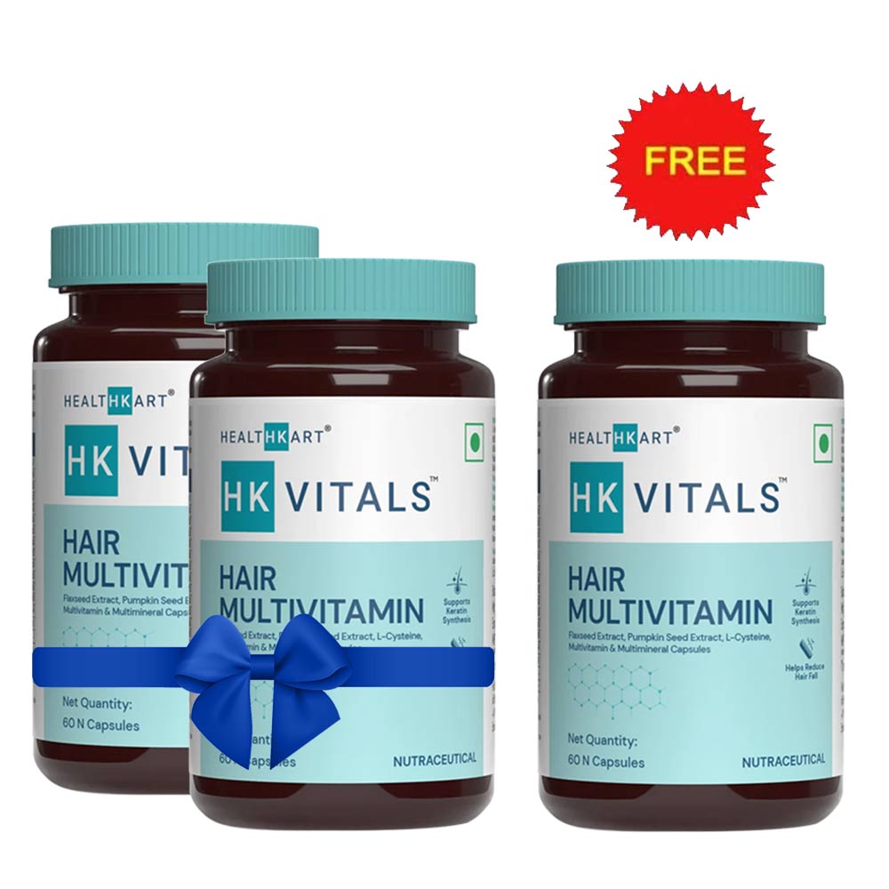 HK Vitals Hair Multivitamin 60 Tabs Pack (Buy 2 get one free)