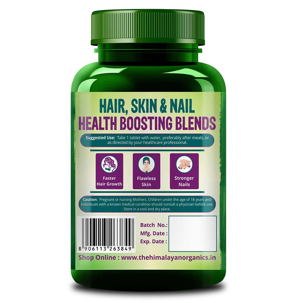 2 - Himalayan Organics Biotin 1000 mcg - Keratin + Piperine,  60 tablet(s)  Unflavoured 