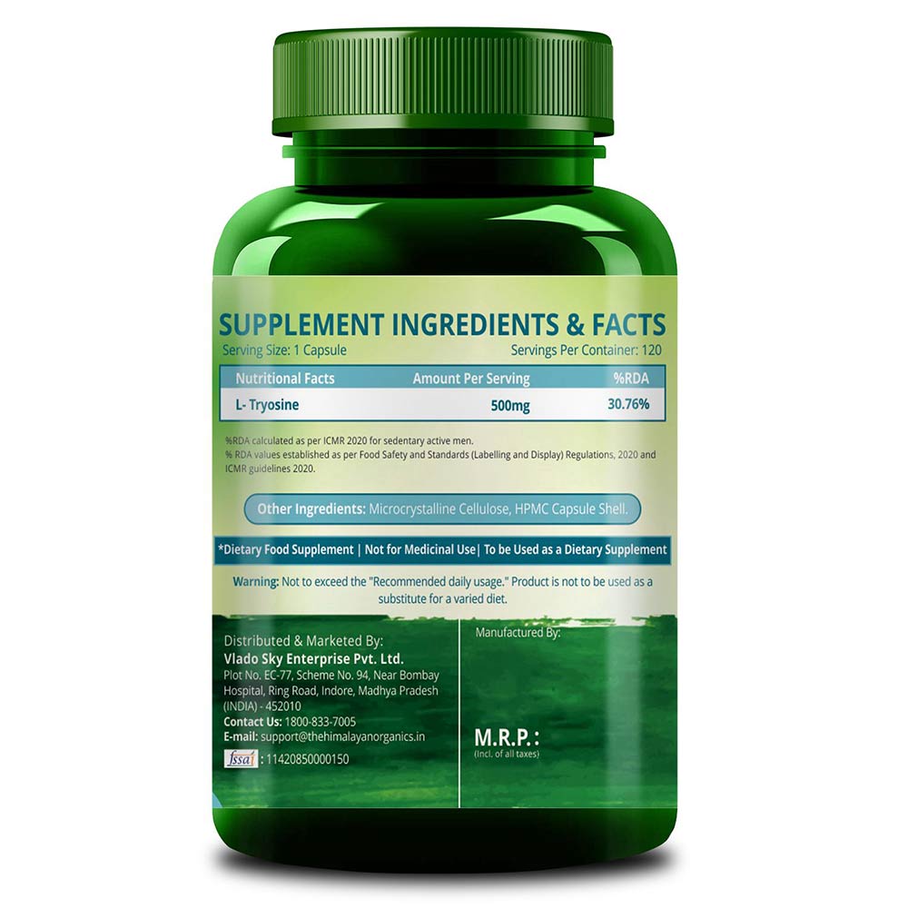 3 - Himalayan Organics L-Tyrosine,  120 veggie capsule(s) 