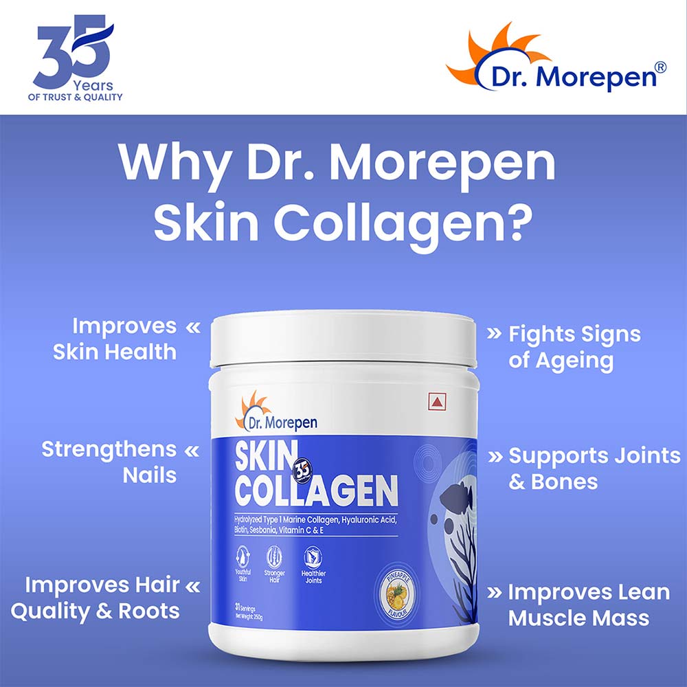 3 - Dr. Morepen Marine Skin Collagen,  200 g  Pineapple 
