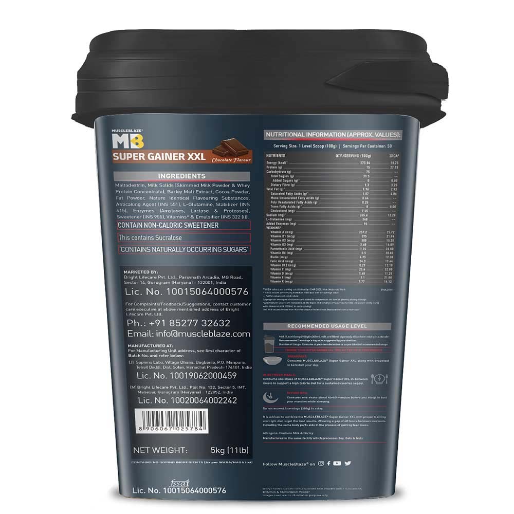 MuscleBlaze CreaPRO Creatine with Creapure Unflavoured 0.55 lb & Super Gainer XXL Combo