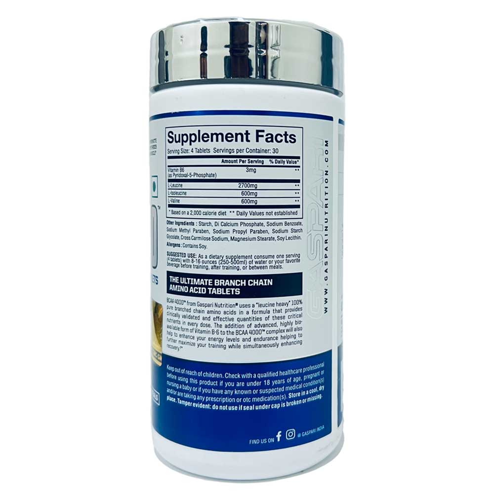 2 - Gaspari Nutrition BCAA 4000,  120 tablet(s)  30 Servings  Unflavoured 