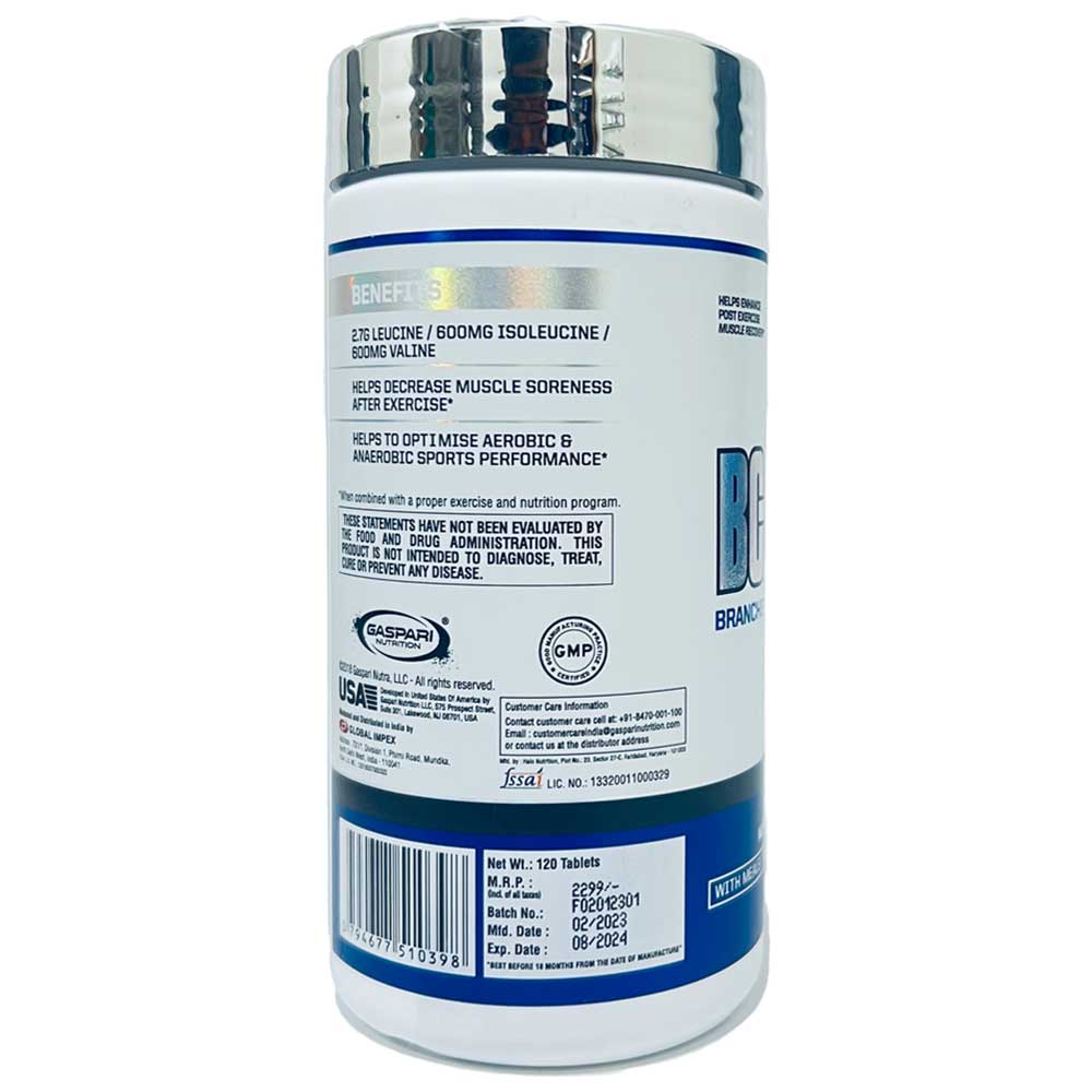 3 - Gaspari Nutrition BCAA 4000,  120 tablet(s)  30 Servings  Unflavoured 
