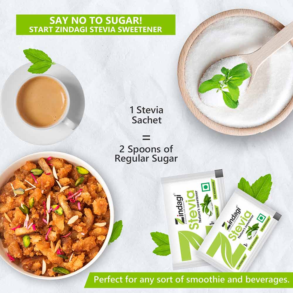 4 - Zindagi Stevia Loose (Pack of 15),  100 sachets/pack 