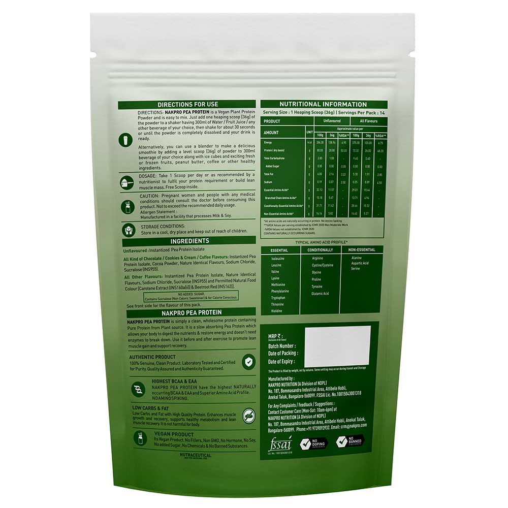 2 - Nakpro Pea Protein Isolate,  1.1 lb  Unflavoured 