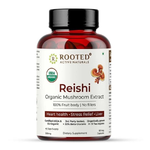 1 - Rooted Active Naturals Reishi Organic Mushroom Extract,  90 veggie capsule(s) 