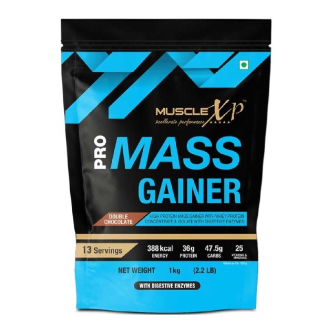 1 - MuscleXP Pro Mass Gainer with Whey Protein, 2.2 lb Double Chocolate