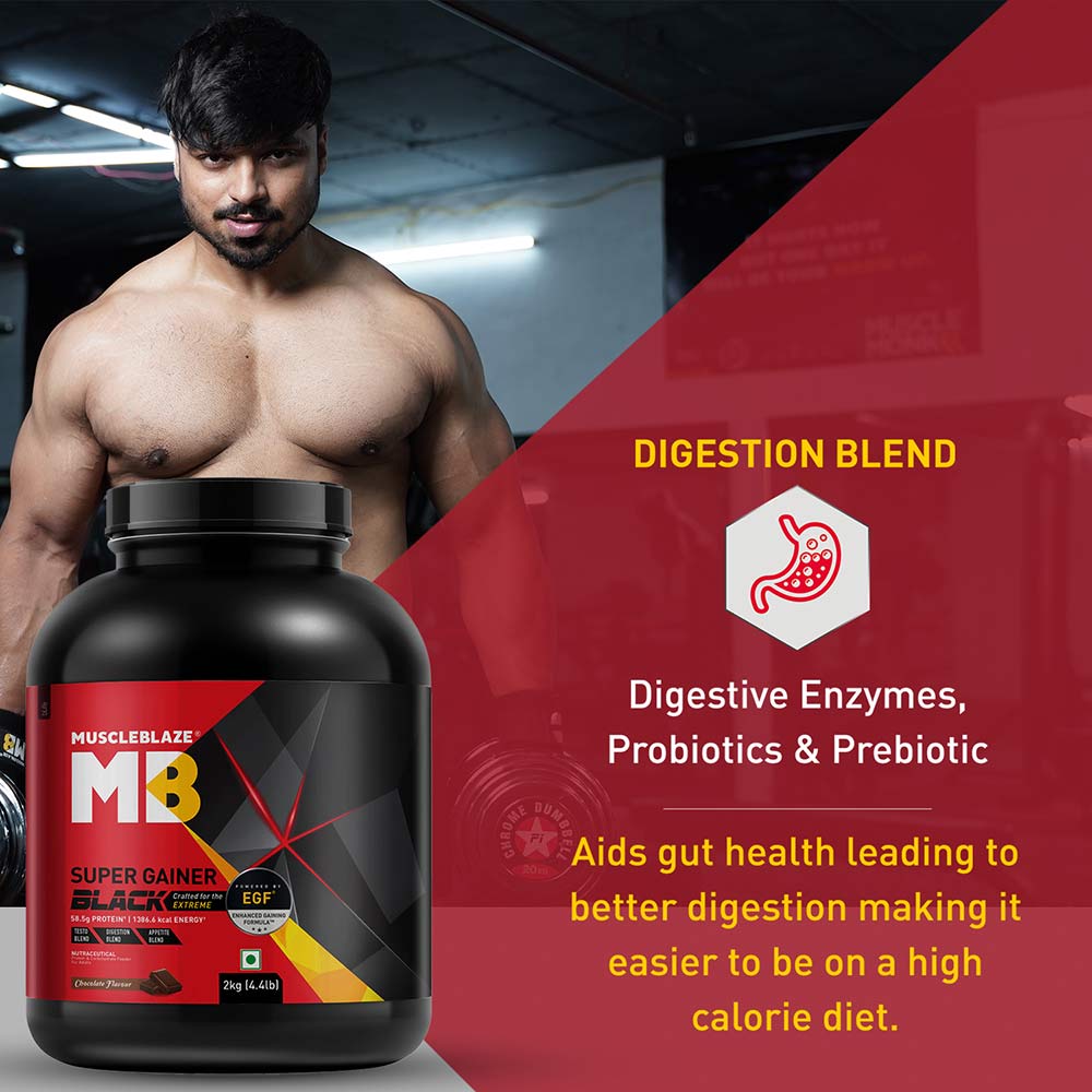 9 - MuscleBlaze Super Gainer Black,  6.6 lb  Chocolate 