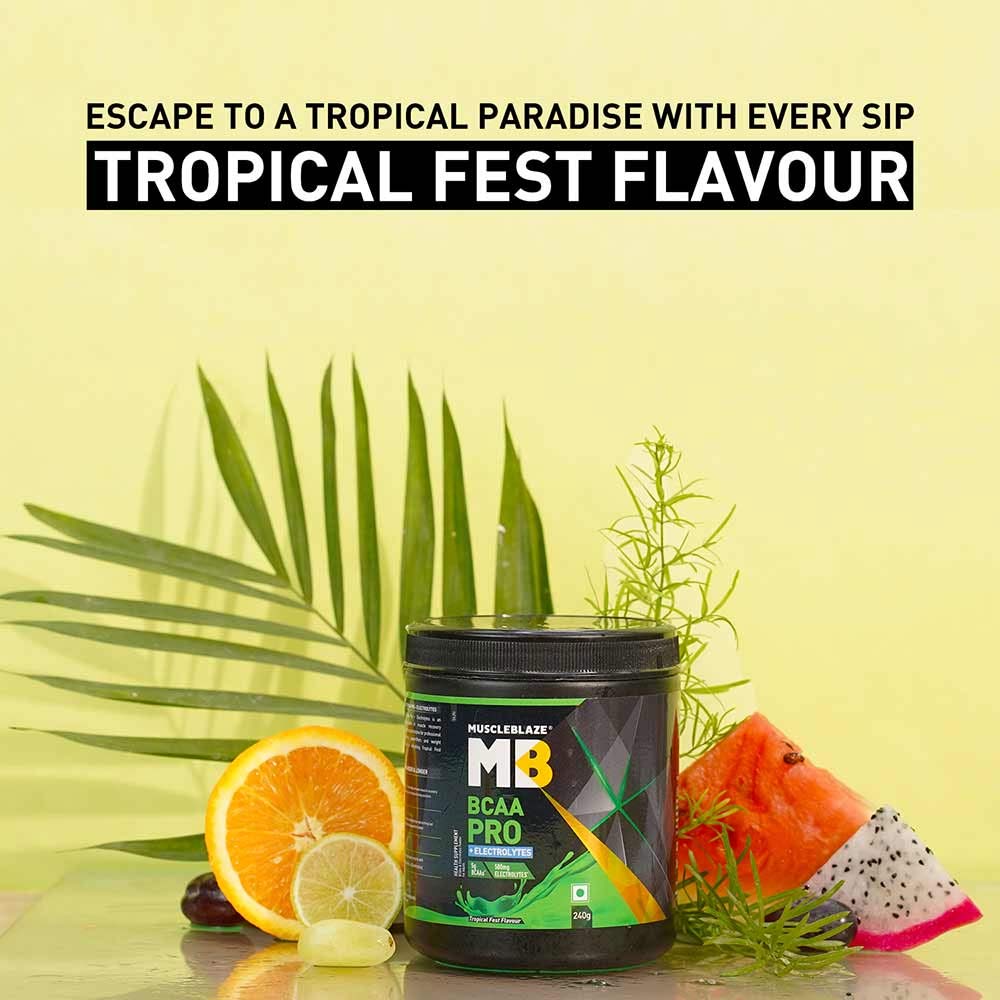 8 - MuscleBlaze BCAA Pro OP,  0.53 lb  30 Servings  Tropical Fest 