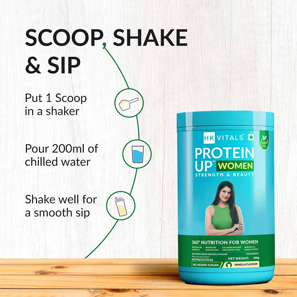 5 - HK Vitals ProteinUp Women Strength & Beauty by HealthKart,  1.1 lb  Vanilla 