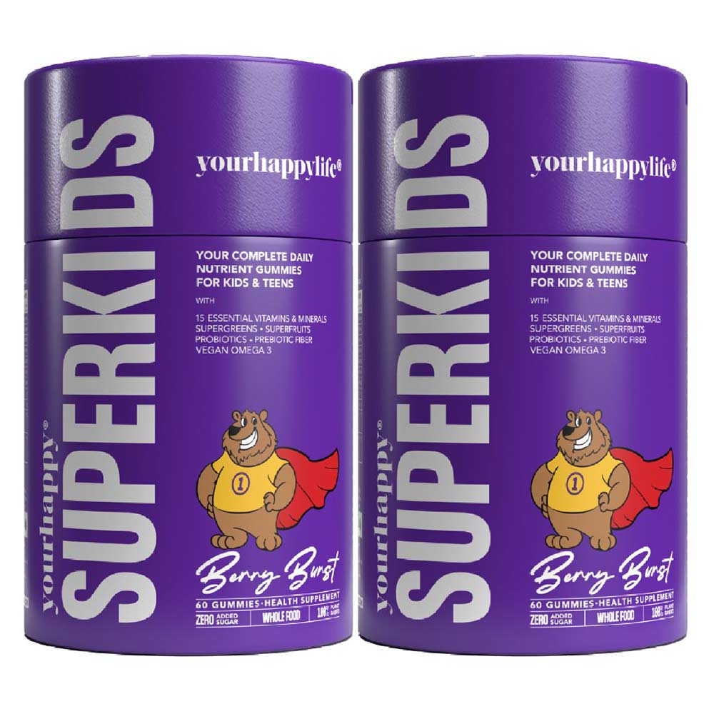 1 - YourHappyLife SuperKids Multivitamin,  60 gummies  Berry Burst (Pack of 2) 