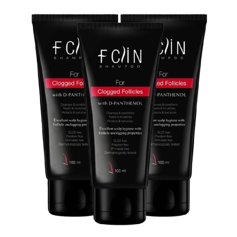 1 - Fclin Shampoo,  100 ml  for Clogged Follicles (Pack of 3) 