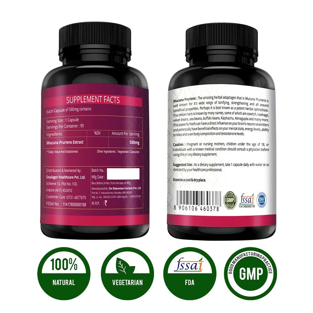 2 - Simply Herbal Mucuna Pruriens,  90 capsules 