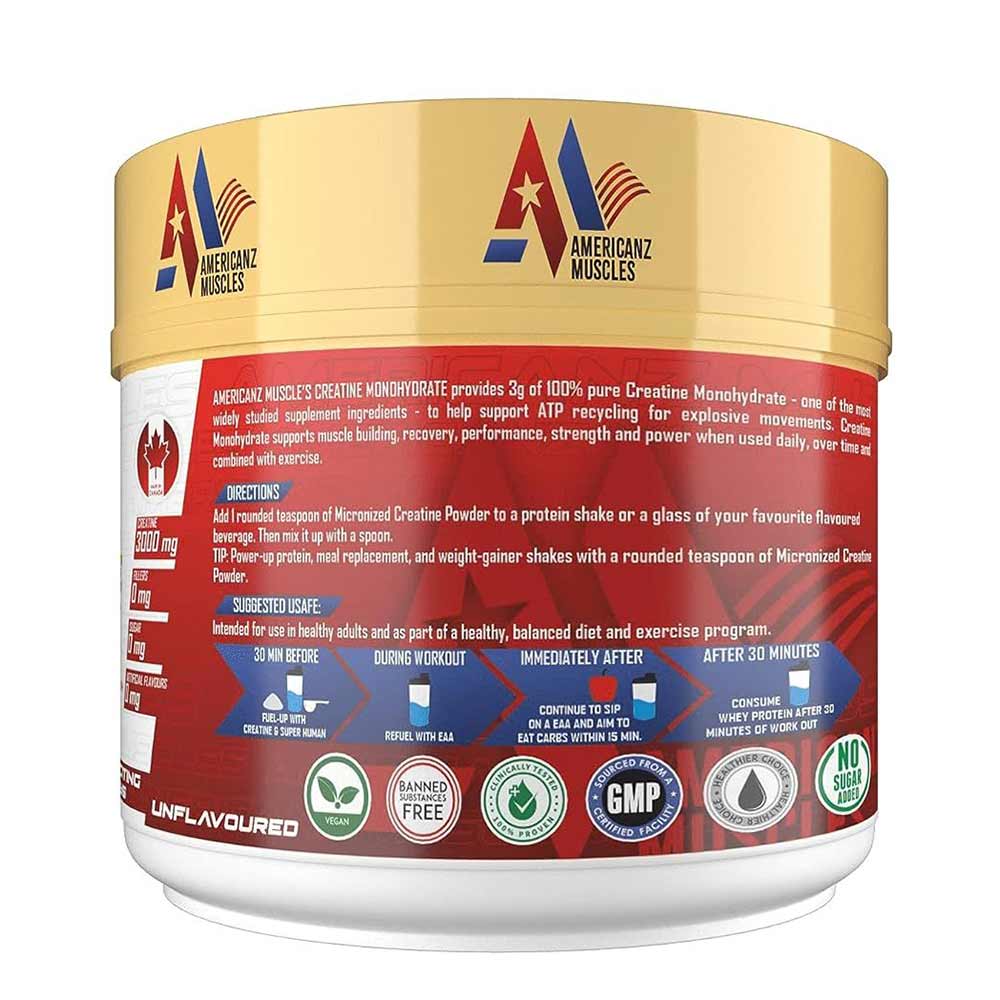 10-(1 - Americanz Muscles Creatine Monohydrate,  Unflavoured  0.22 lb 