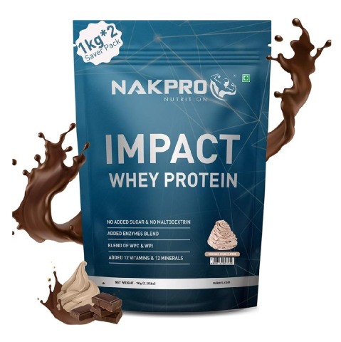 1 - Nakpro Impact Whey Protein,  2.2 lb  Chocolate Cream (Pack of 2) 