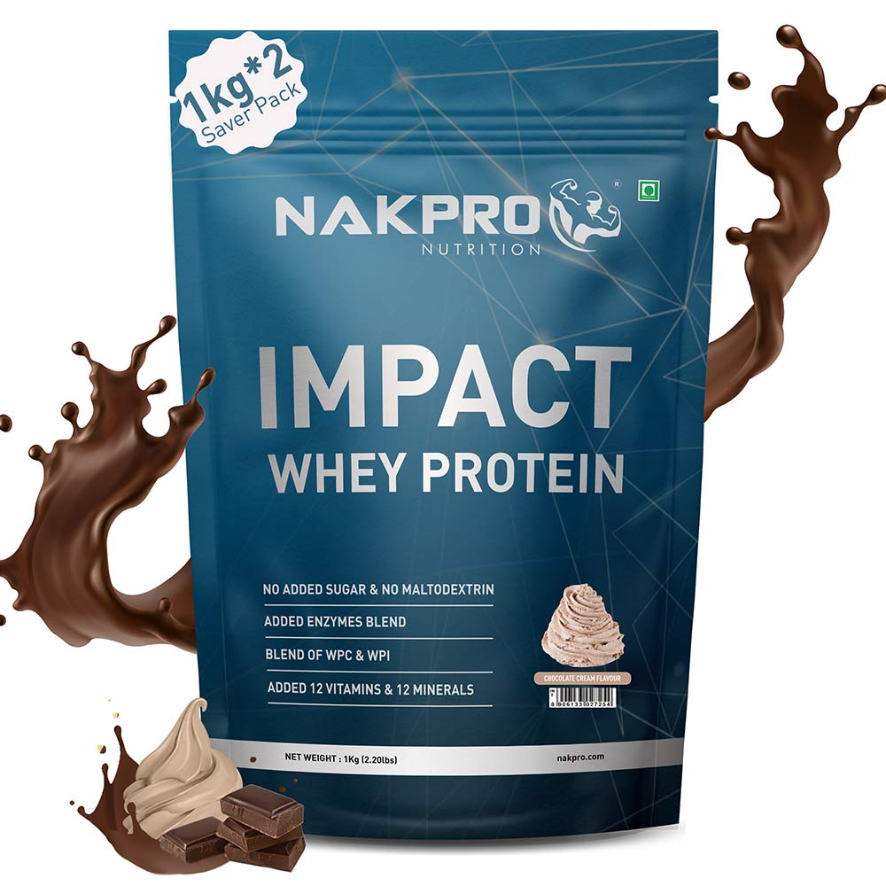1 - Nakpro Impact Whey Protein,  2.2 lb  Chocolate Cream (Pack of 2) 