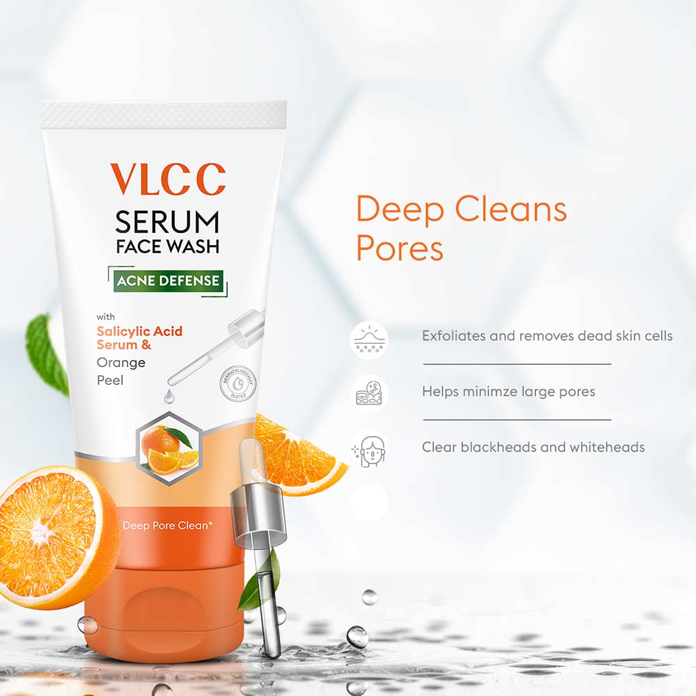 4 - VLCC Acne Defense & Hydra Nourish Serum Face Wash AM & PM Combo,  150 ml  with Orange Peel & Aloe Vera 