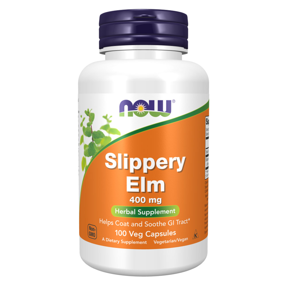 1 - Now Slippery Elm (400 mg),  100 capsules 