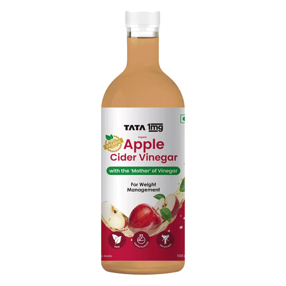 1 - Tata 1mg Organic Apple Cider Vinegar with Mother,  500 ml  Unflavoured 