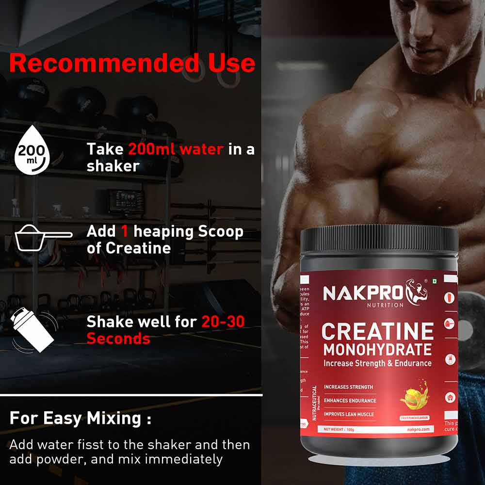 5 - Nakpro Creatine Monohydrate,  Fruit Punch (Jar)  0.22 lb 