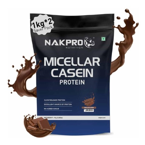 1 - Nakpro Micellar Casein Protein,  2.2 lb  Chocolate (Pack of 2) 